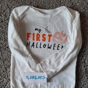 White Halloween Baby Onesie